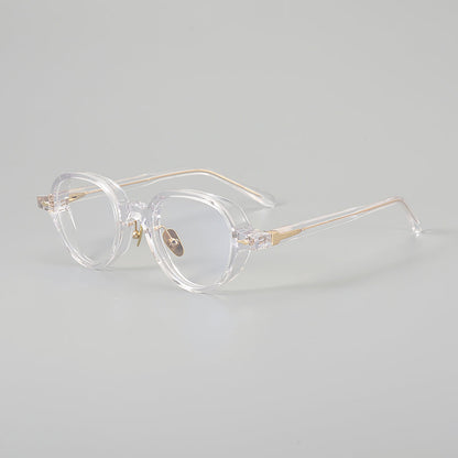 
Monturas de gafas retro Panto de acetato con detalles laterales de metal y bordes inferiores redondeados - Imagen 4