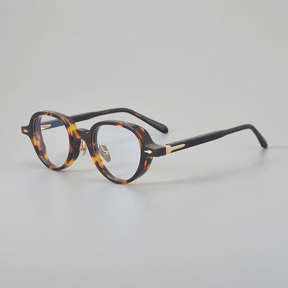 
Monturas de gafas retro Panto de acetato con detalles laterales de metal y bordes inferiores redondeados - Imagen 5