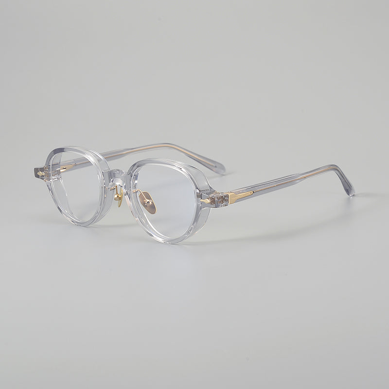 
Monturas de gafas retro Panto de acetato con detalles laterales de metal y bordes inferiores redondeados
