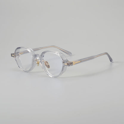 
Monturas de gafas retro Panto de acetato con detalles laterales de metal y bordes inferiores redondeados - Imagen 6