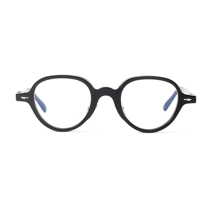 
Monturas de gafas retro Panto de acetato con detalles laterales de metal y bordes inferiores redondeados