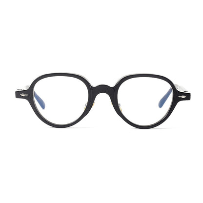 
Monturas de gafas retro Panto de acetato con detalles laterales de metal y bordes inferiores redondeados - Imagen 7