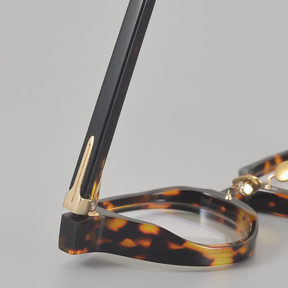 
Monturas de gafas retro Panto de acetato con detalles laterales de metal y bordes inferiores redondeados - Imagen 8