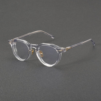 
Monturas de gafas redondas de acetato con esquinas superiores definidas y almohadillas nasales - Imagen 3