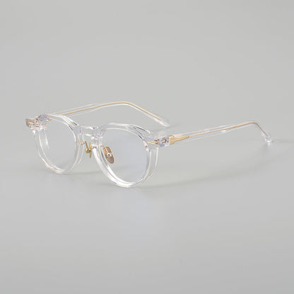 
Monturas de gafas redondas de acetato con esquinas superiores definidas y almohadillas nasales - Imagen 4
