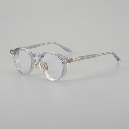 
Monturas de gafas redondas de acetato con esquinas superiores definidas y almohadillas nasales - Imagen 6