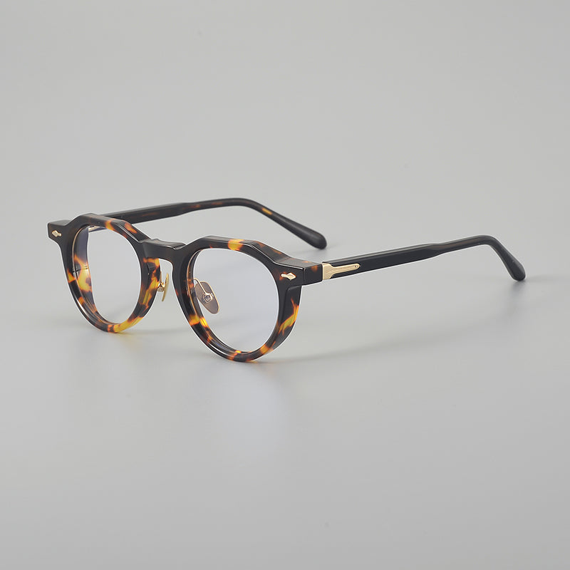 
Monturas de gafas redondas de acetato con esquinas superiores definidas y almohadillas nasales - Imagen 8