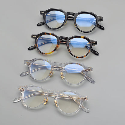 
Monturas de gafas redondas de acetato con esquinas superiores definidas y almohadillas nasales - Imagen 9
