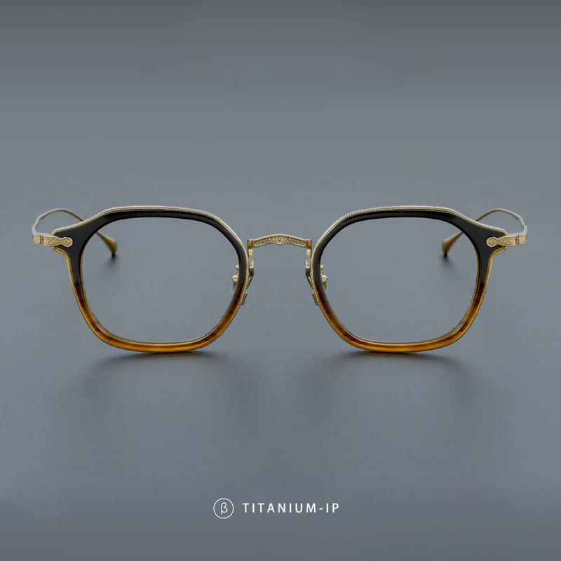 
Monturas de gafas retro cuadradas de titanio con aros completos finos y diseño de esquinas redondeadas - Imagen 7