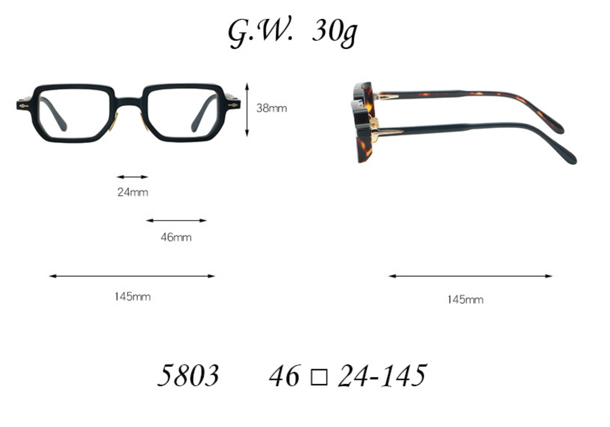 
Monturas de gafas rectangulares retro con aros completos esculpidos y detalles metálicos en las varillas - Imagen 3