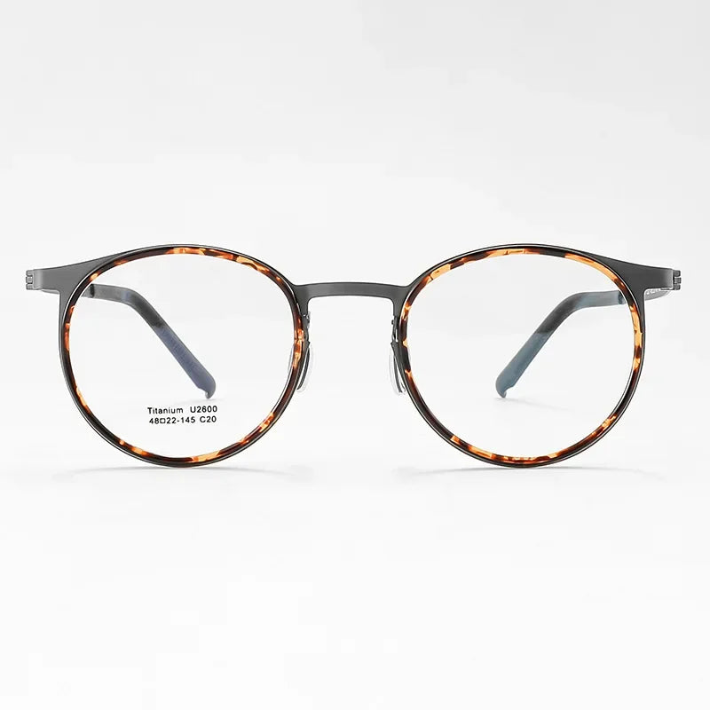 
Monturas de gafas Panto vintage de acetato con aros delgados y detalle de puente recto