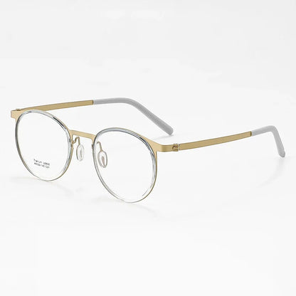 
Monturas de gafas Panto vintage de acetato con aros delgados y detalle de puente recto