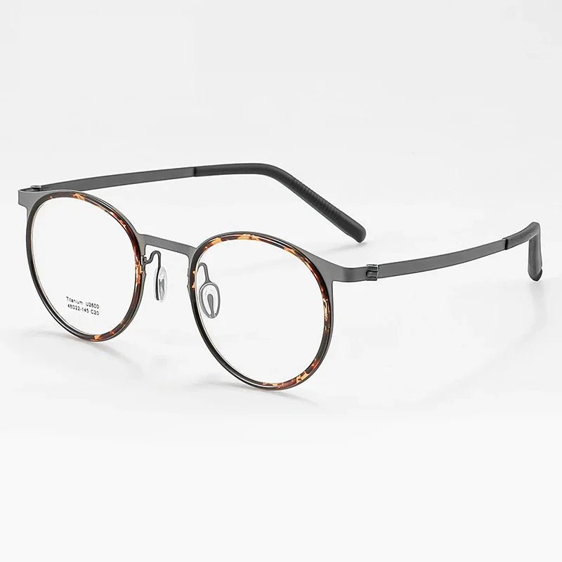 
Monturas de gafas Panto vintage de acetato con aros delgados y detalle de puente recto