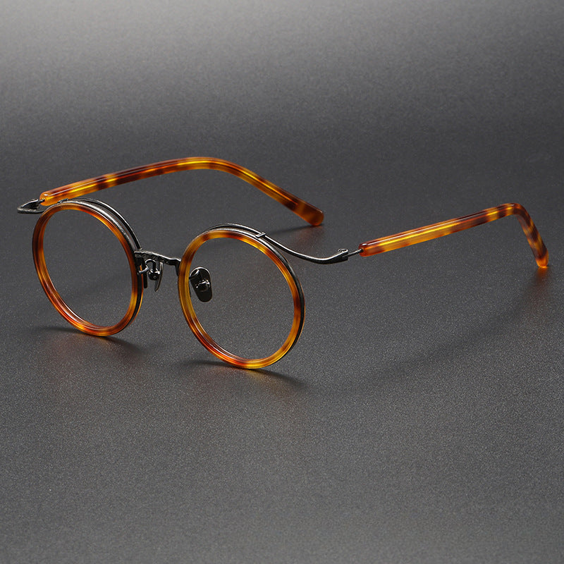 
Monturas de gafas redondas vintage de titanio con puente de metal en varios estilos