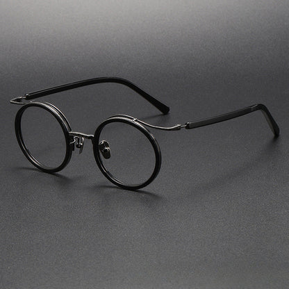
Monturas de gafas redondas vintage de titanio con puente de metal en varios estilos - Imagen 3