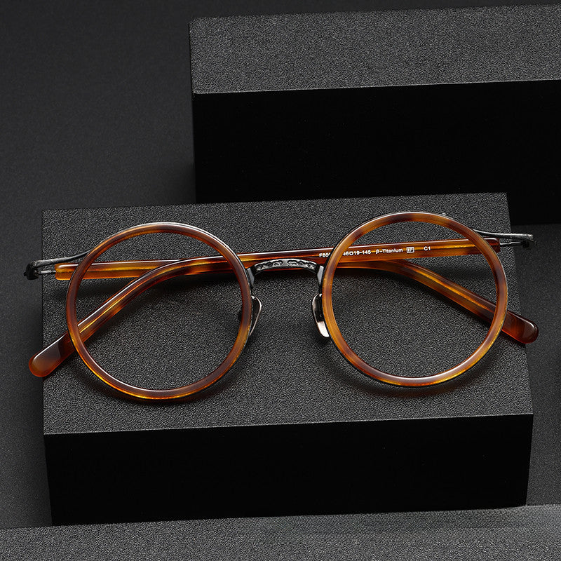 
Monturas de gafas redondas vintage de titanio con puente de metal en varios estilos - Imagen 4