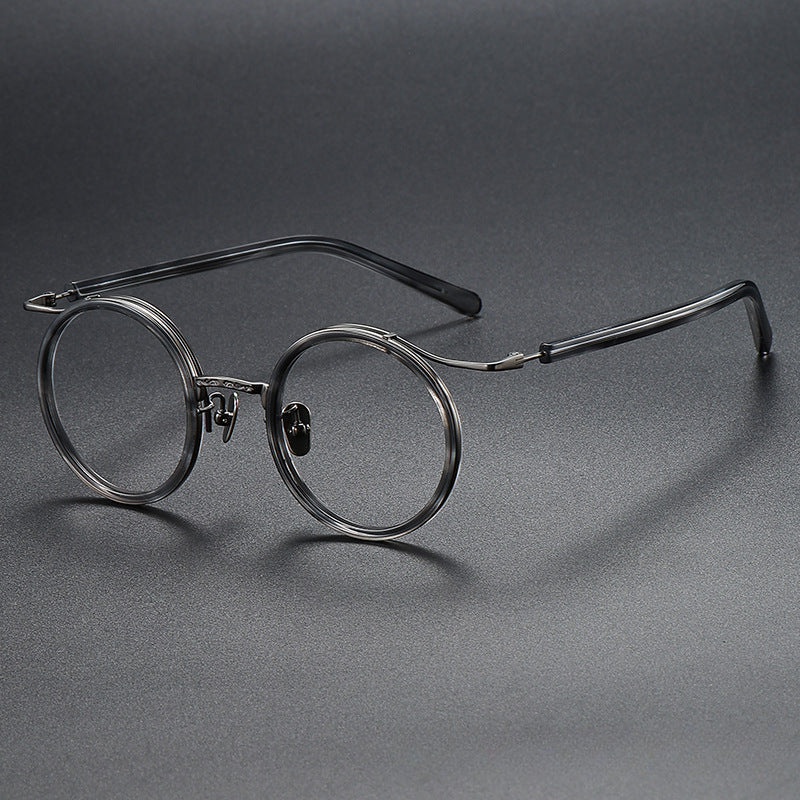 
Monturas de gafas redondas vintage de titanio con puente de metal en varios estilos