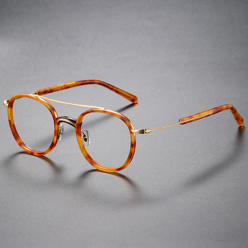 
Monturas de gafas redondas vintage de titanio con puente de metal en varios estilos