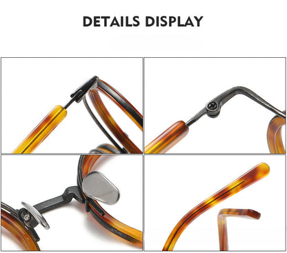 
Monturas de gafas redondas vintage de titanio con puente de metal en varios estilos - Imagen 12