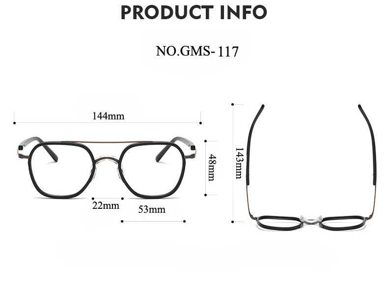 
Monturas de gafas redondas vintage de titanio con puente de metal en varios estilos