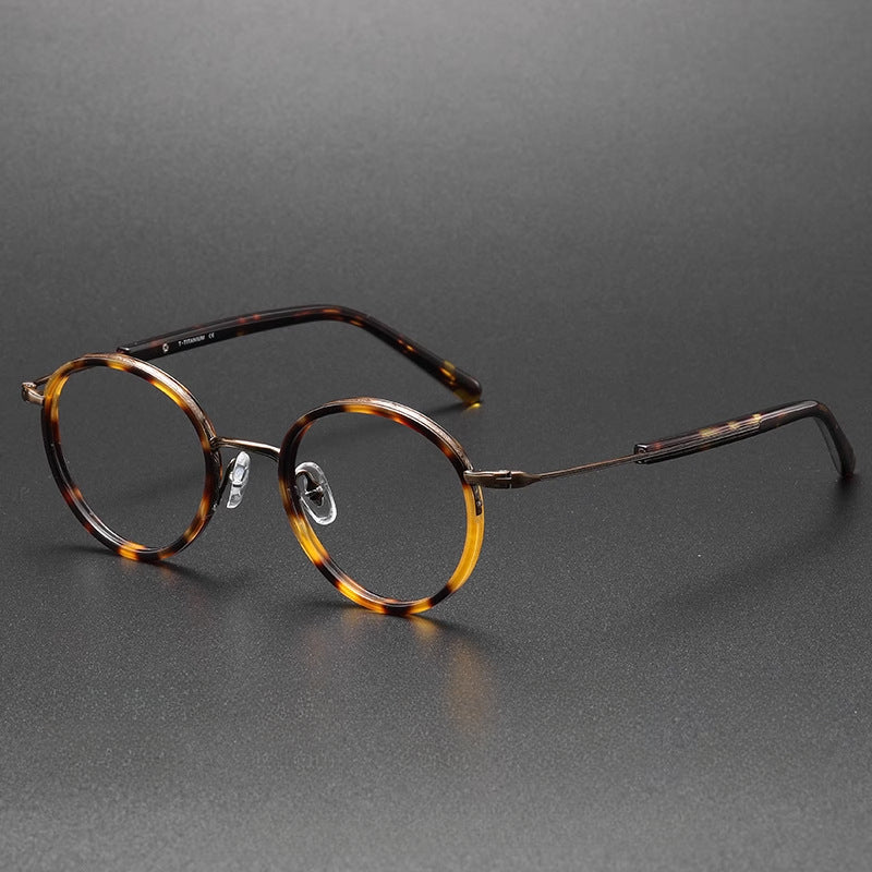 
Monturas de gafas redondas vintage de titanio con puente de metal en varios estilos - Imagen 17