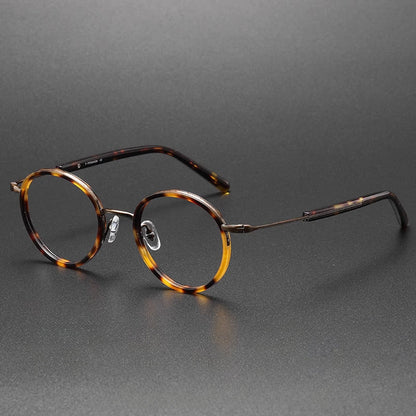 
Monturas de gafas redondas vintage de titanio con puente de metal en varios estilos - Imagen 17