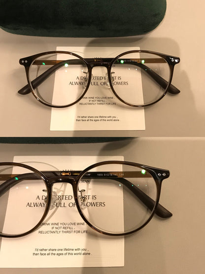 
Monturas de gafas redondas retro con puente elevado, en carey y colores sólidos - Imagen 7