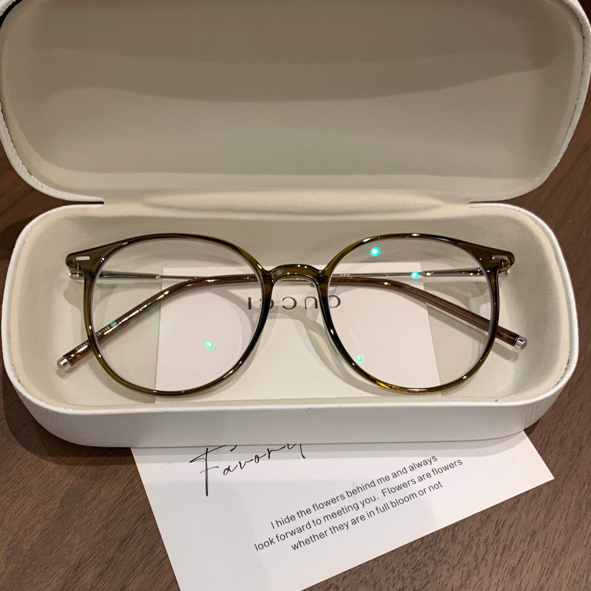 
Monturas de gafas redondas con línea de cejas definida, color marrón té frío o marrón té oolong - Imagen 2