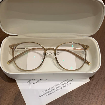
Monturas de gafas redondas con línea de cejas definida, color marrón té frío o marrón té oolong - Imagen 4
