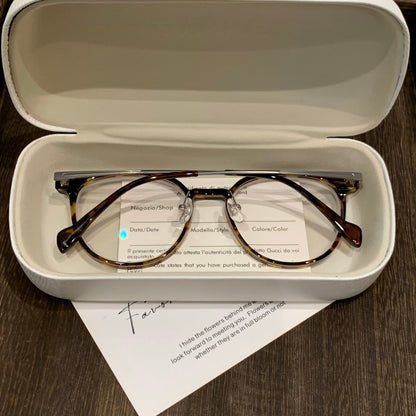 
Monturas de gafas redondas con aros y varillas delgados, carey, negro o transparente - Imagen 5