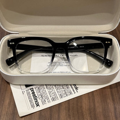 
Monturas de gafas cuadradas de gran tamaño con bordes gruesos, negro mate, brillante o degradado - Imagen 6