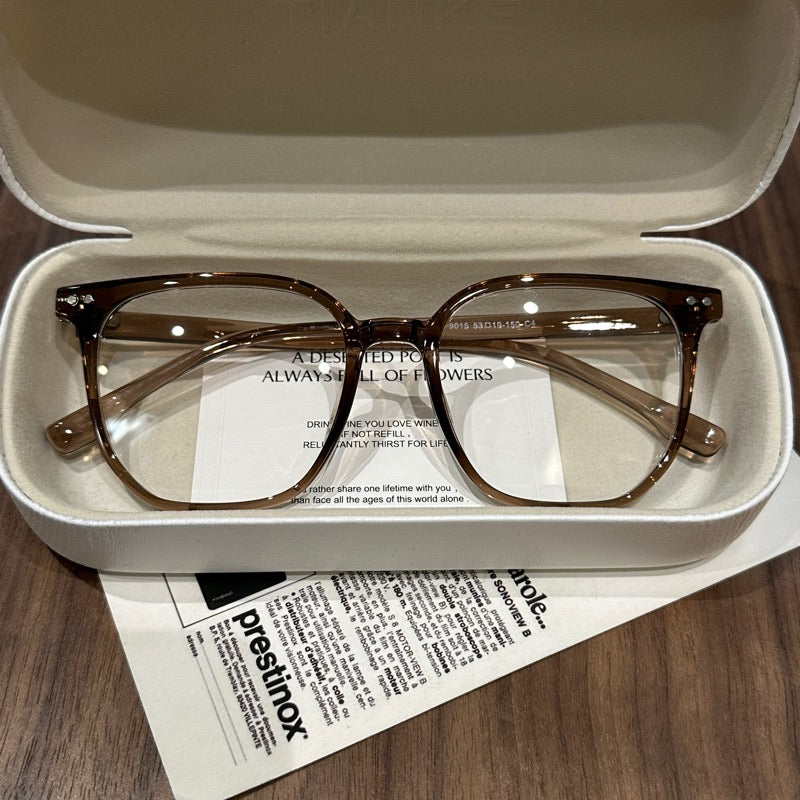 
Monturas de gafas cuadradas redondeadas de gran tamaño, azul grisáceo hielo, negro degradado o marrón frío - Marrón frío