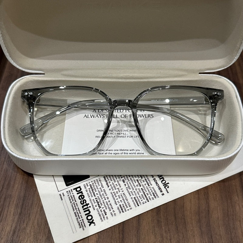 
Monturas de gafas cuadradas redondeadas de gran tamaño, azul grisáceo hielo, negro degradado o marrón frío - Gris azul hielo