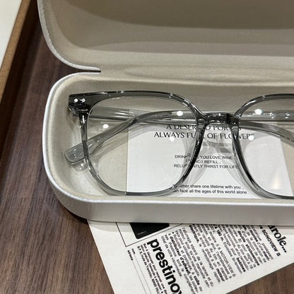 
Monturas de gafas cuadradas redondeadas de gran tamaño, azul grisáceo hielo, negro degradado o marrón frío - Imagen 4