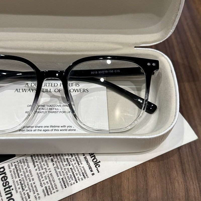 
Monturas de gafas cuadradas redondeadas de gran tamaño, azul grisáceo hielo, negro degradado o marrón frío