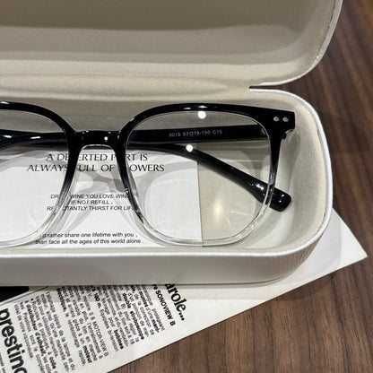
Monturas de gafas cuadradas redondeadas de gran tamaño, azul grisáceo hielo, negro degradado o marrón frío - Imagen 6