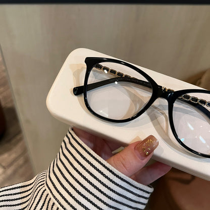 
Monturas de gafas ojo de gato con detalles de cadena en las varillas, en negro o carey - Imagen 6