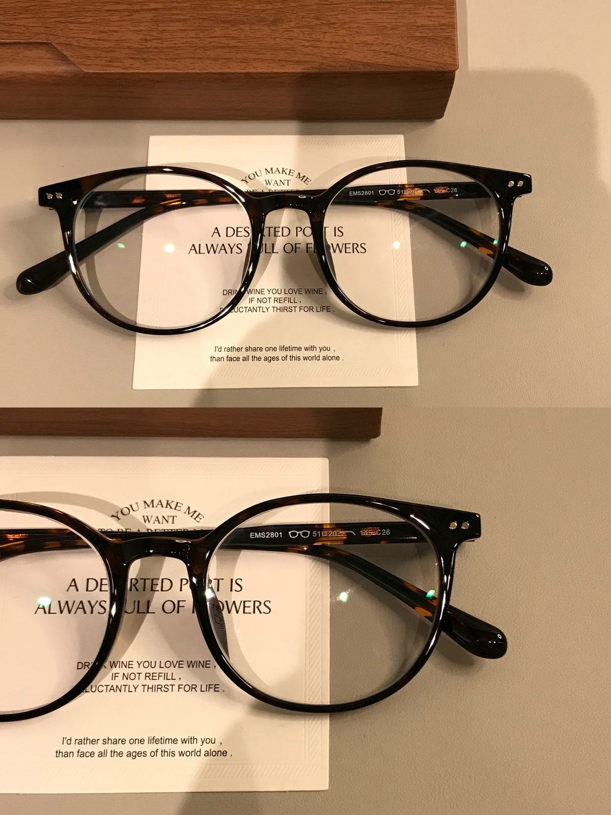 
Monturas de gafas redondas retro con puente de cerradura, en carey o negro - Imagen 2