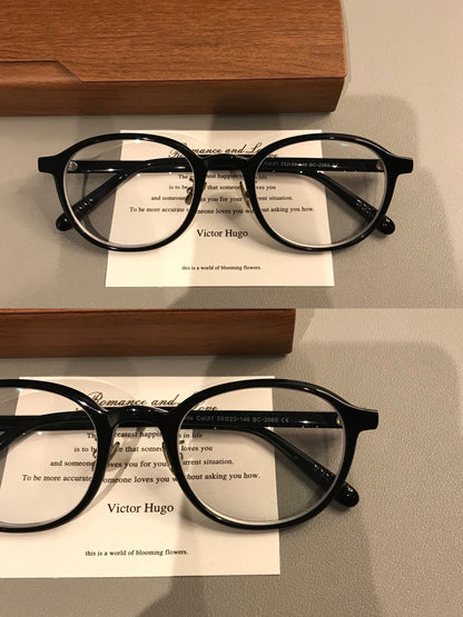 
Monturas de gafas ovaladas con borde superior grueso, negro, burdeos o carey - Imagen 2