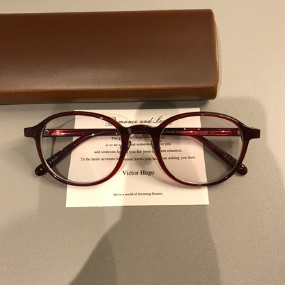 
Monturas de gafas ovaladas con borde superior grueso, negro, burdeos o carey - Imagen 7