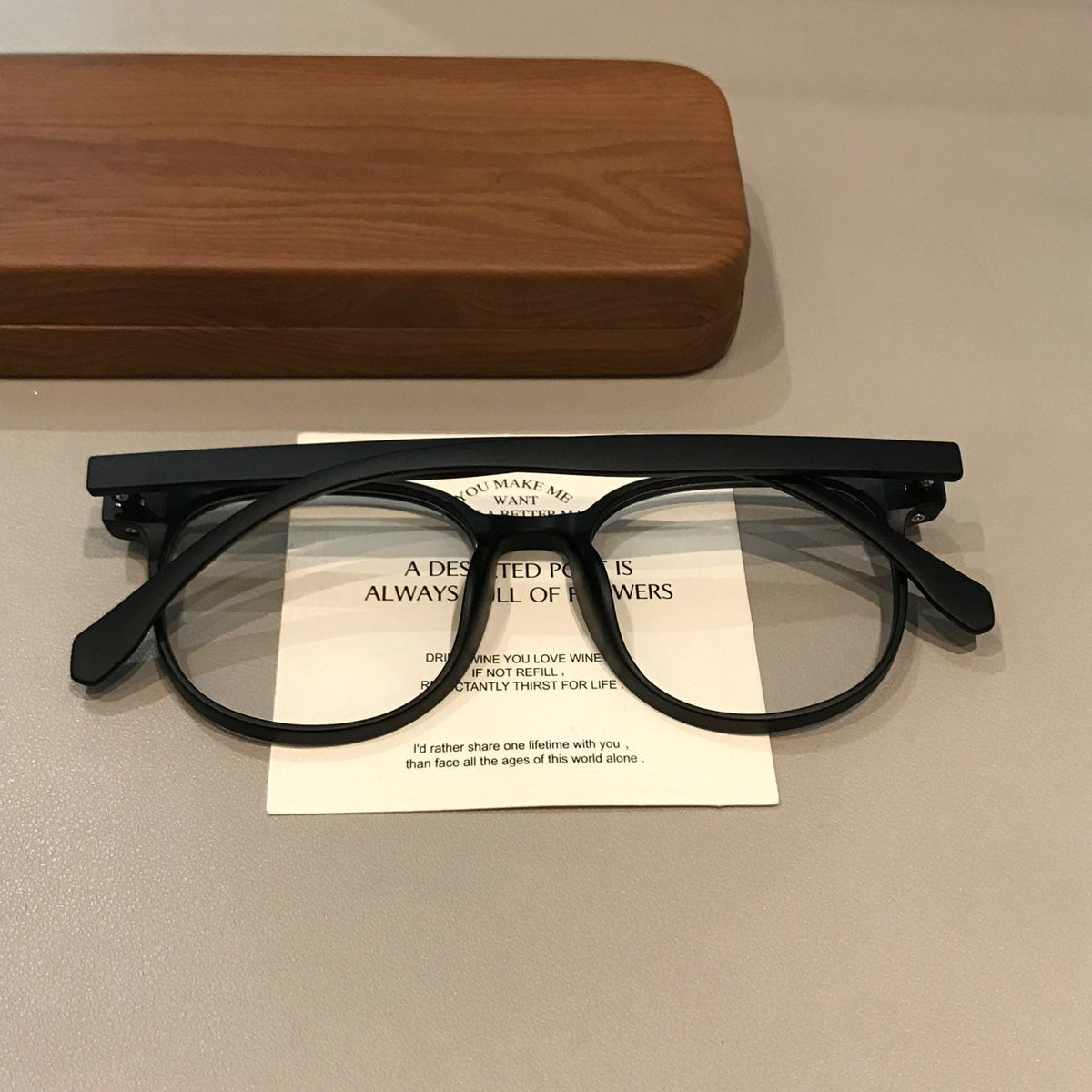
Montura de gafas cuadrada extragrande con frente ancho, negro mate - Imagen 4