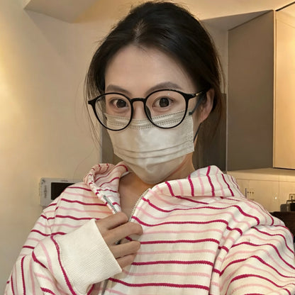 
Monturas de gafas redondas con puente tipo cerradura, negro o marrón té transparente - Imagen 4