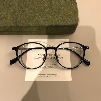 
Monturas de gafas redondas con puente tipo cerradura, negro o marrón té transparente - Imagen 5
