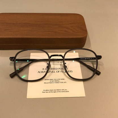 
Montura de gafas redonda con acabado mate y varillas delgadas, marrón moca - Imagen 3