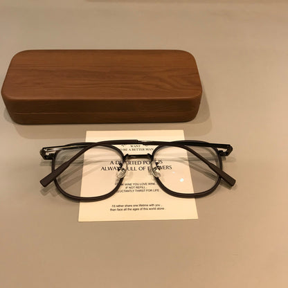 
Montura de gafas redonda con acabado mate y varillas delgadas, marrón moca - Imagen 6