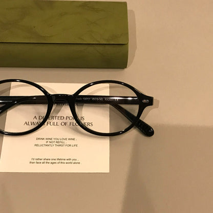 
Monturas de gafas ovaladas retro con frente de perfil bajo, en negro o carey - Imagen 4