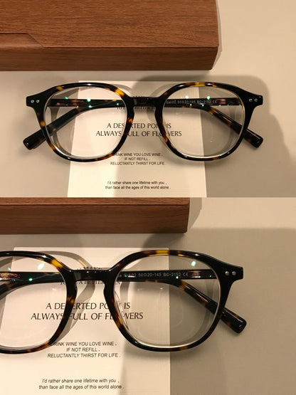 
Monturas de gafas retro con frente redondeado y patillas anchas, cuatro colores - Imagen 3
