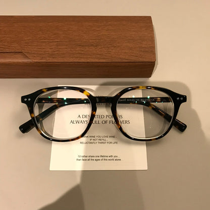 
Monturas de gafas retro con frente redondeado y patillas anchas, cuatro colores - Imagen 12