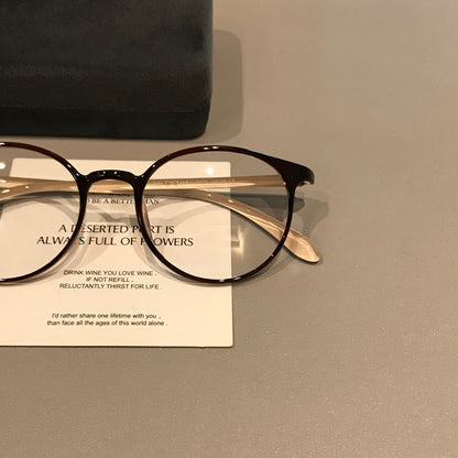 
Monturas de gafas ovaladas compactas con acabado suave, marrón crema - Imagen 3