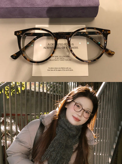 
Monturas de gafas redondas con detalles de remaches, color ámbar marrón y más colores - Imagen 2